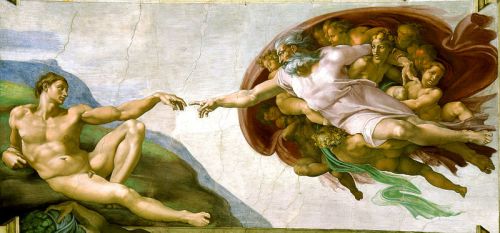 God en Adam. Michelangelo. 2014