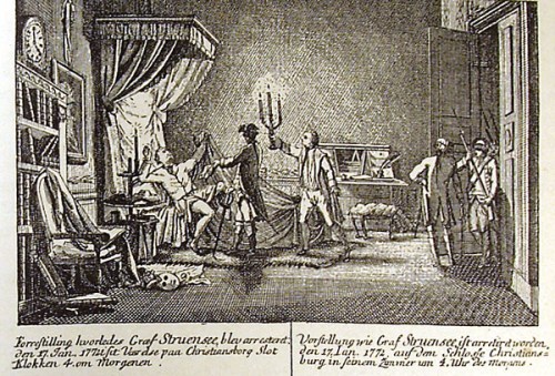 De arrestatie van Johan Friedrich Struensee. 